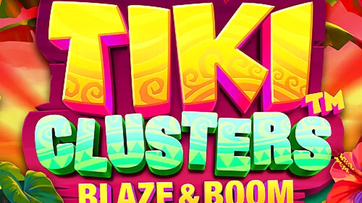 Tiki Clusters Blaze & Boom slot game interface na may tropikal na disenyo.